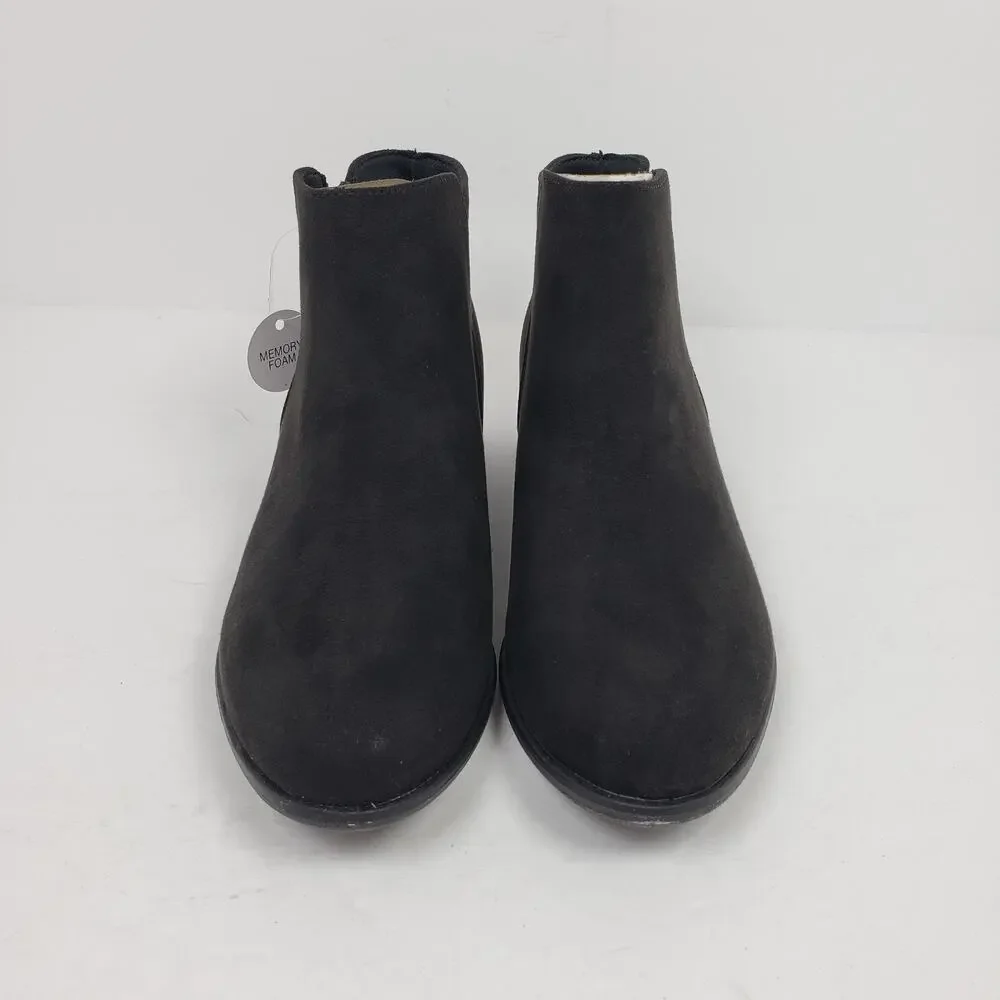 Sonoma Goods For Life Osmona Girls Size 4Y Black Side Zip Ankle Bootie Boots